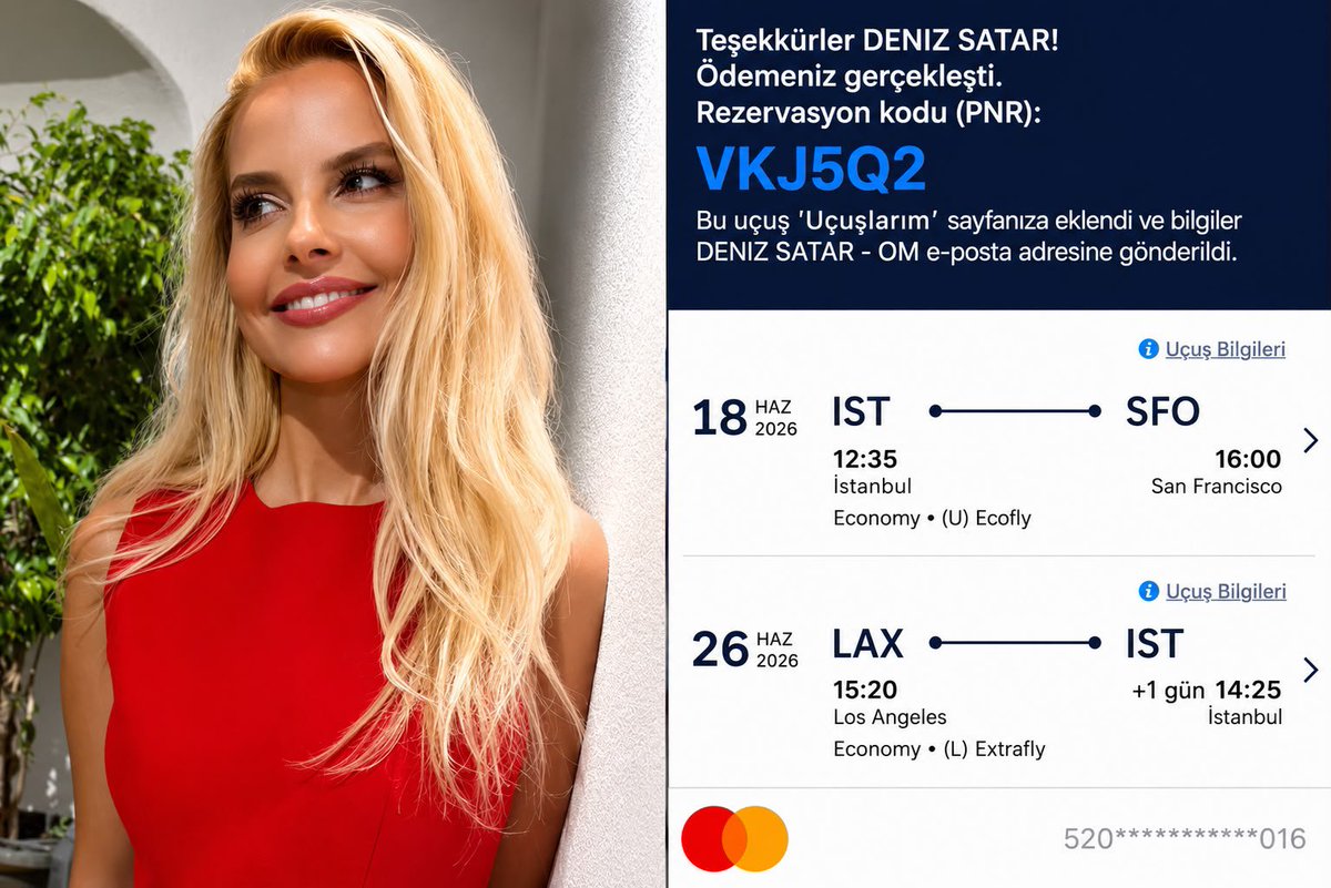 ajansmuhbir1923's tweet photo. Deniz Satar, “Hepinizi Allah’a havale ediyorum” diyerek Amerika biletini kendisi aldığını paylaştı:

• Hedef olacak tek bi’ sebep yok.

• Uçak biletimi aldım. Aracımı kiraladım. Otelimi tuttum. Dünya Kupası maçları için Amerika’ya geldim.

• Ne bir sponsor marka ne bir reklam.
Ne bir kurum ne bir şirket.

• Ve bunu ben son 15 YILDIR HER FUTBOL ORGANİZASYONUNDA YAPIYORUM.

• İçerikleri beğenmezsiniz anlarım.
Haberciliğimi de sunuculuğumu da yetersiz bulursunuz saygı duyarım.

• Ama sırf bulunduğu uçakta Milli duygularla uçaktakilerle birlikte şarkıya eşlik etti diye koca bi’ ülkeye beni siyasi tweet malzemesi yapmanızı anlayamıyorum.

• Yıllarca ekranda da hayatta da ‘birleştirici’ olmayı düstur edinmiş biri için şu düştüğüm durum çok haksızca.