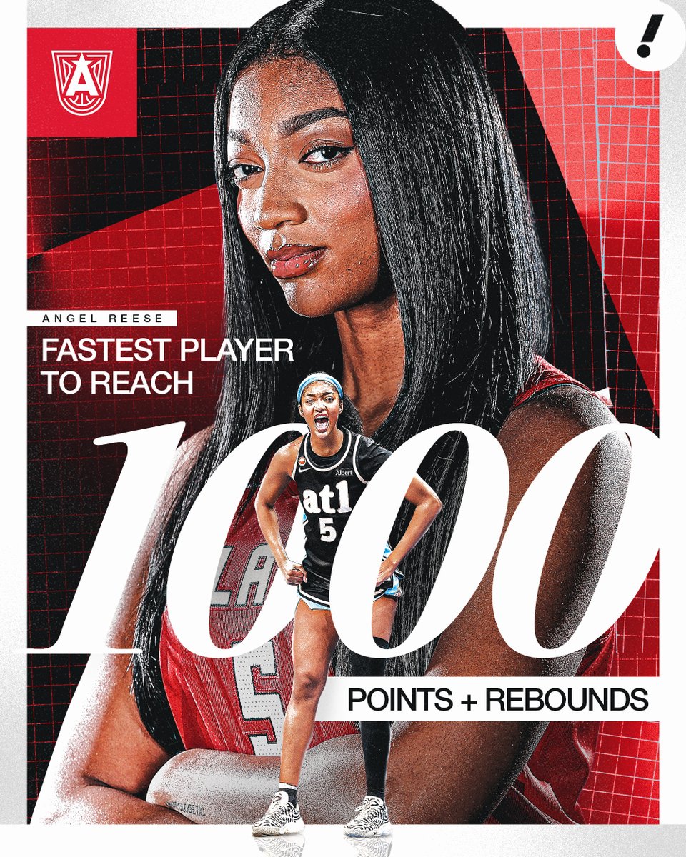 YahooSports's tweet photo. Angel Reese makes WNBA history as the fastest player to reach 1,000 points &amp; 1,000 rebounds in 79 games 😤 

The previous record was held by Tina Charles (89 games) 👏 https://t.co/8GwYV0cL4I