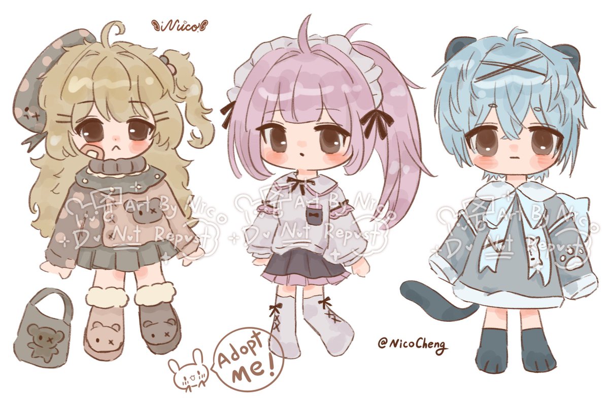 NicoCheng00's tweet photo. ★ 𝖯𝖺𝗌𝗍𝖾𝗅 𝖲𝗍𝗋𝖾𝖾𝗍𝗐𝖾𝖺𝗋 𝖢𝗁𝗂𝖻𝗂𝗌 ★ Adoptable
Price: £25 (Included Social Media Used)

Claim them below ✨

#Adoptable #ChibiAdopt #VGen #PastelChibi #KawaiiArt #StreetwearAdopt #Kemonomimi #OutfitDesign https://t.co/NSCc0MhrTV