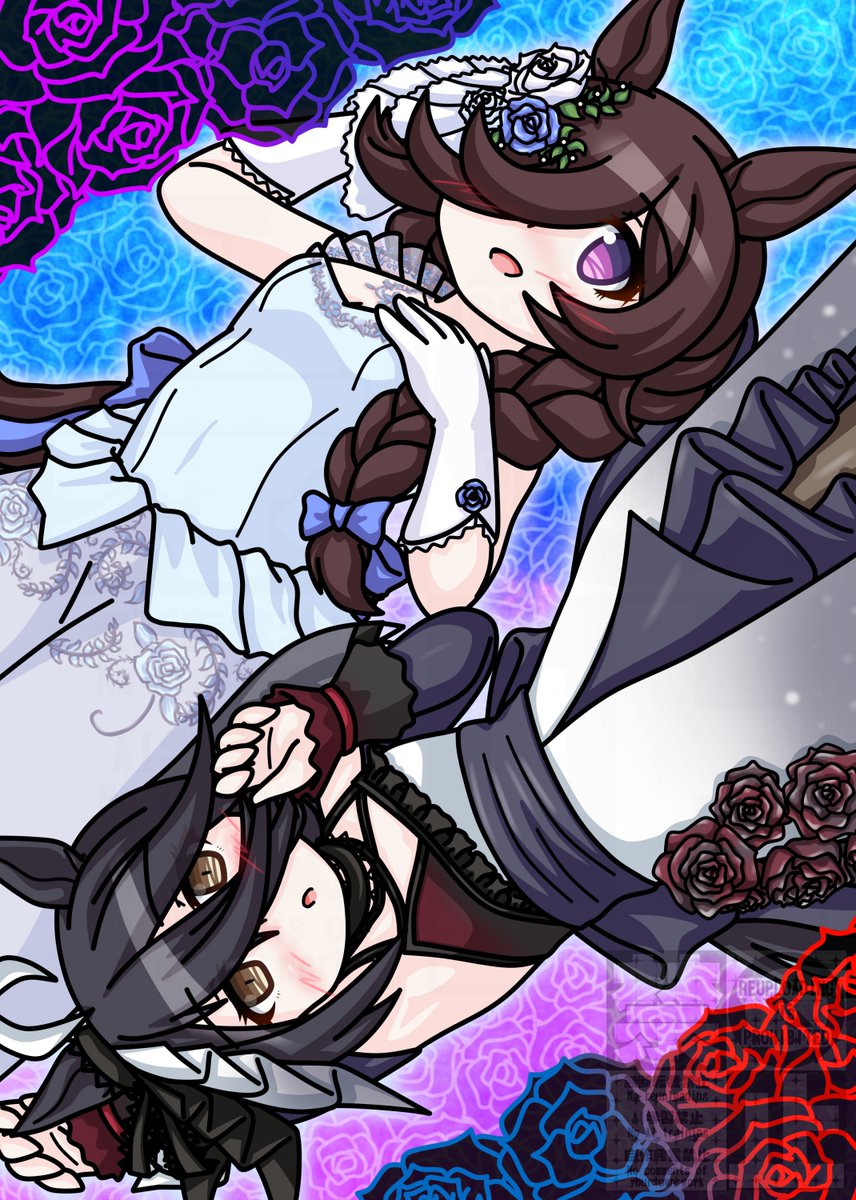 Sakuccccchi's tweet photo. #ウマ娘 
#ライスシャワー 
#マンハッタンカフェ 
素敵白黒花嫁領域ヾ(・∀・)ﾉ https://t.co/BSI5H8b0OZ