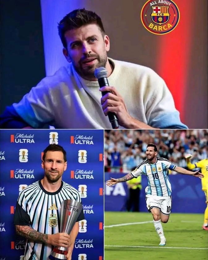 MessiFCWorld's tweet photo. 🚨🗣️ Gerard Piqué: “Mbappé was making noise about the World Cup scoring records… then a few hours later Messi went out and scored his FIRST World Cup hat-trick. 😂🐐

That’s why he’s the GOAT. Every time people start talking, Leo answers on the pitch. No interviews, no debates, just football.

The noise lasted a few hours. Messi’s legacy will last forever. 🤣🇦🇷🐐”