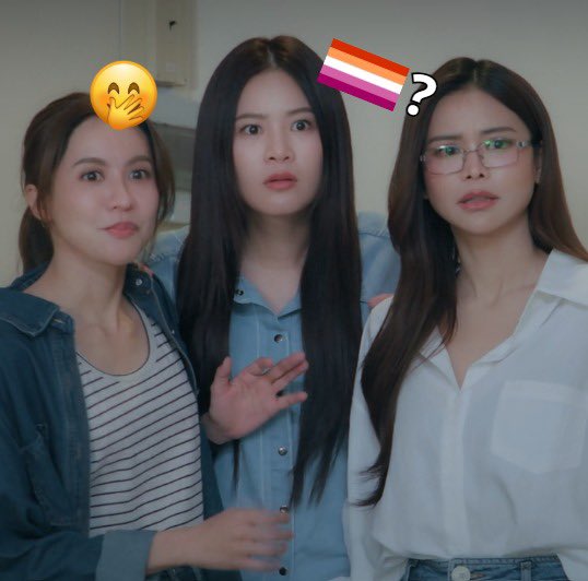 lesbocine's tweet photo. fai: 🤭
p’din: 😳
nam: 🤨

eu: 🏳️‍🌈?

THE AIR CONFESSED HEART
#เสน่หาวาโยตอนที่6 #freenbecky https://t.co/lyh4JbLktU