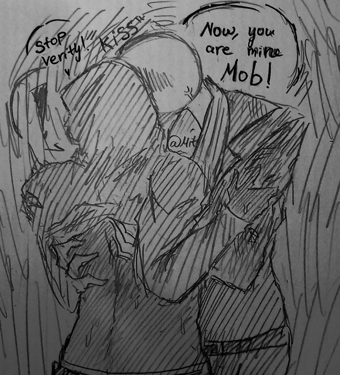 mit_nhi70784's tweet photo. they kissed. Verity doesn't like Mob gloomy mood.😶😶😶 https://t.co/4443ciXg63
