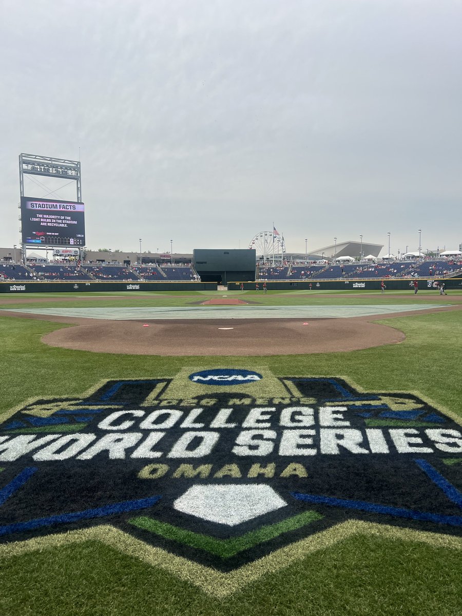 dthsports's tweet photo. OMAHA, Neb. - Good afternoon! This is @mdmaynard74 reporting live from Charles Schwab Field Omaha as No. 5-seeded North Carolina faces off with Oklahoma in the College World Series Finals. 

Follow along for live updates from game one: https://t.co/C5n4hbKik8