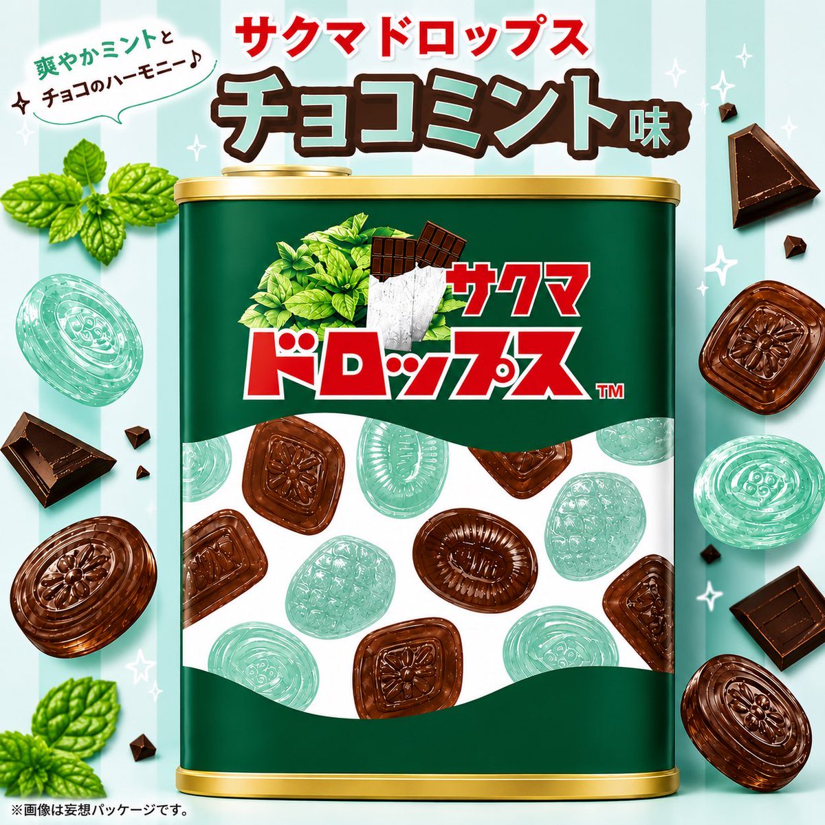 sweetroad5's tweet photo. サクマドロップスの「チョコミント味」が発売されたら食べてみたい✨ https://t.co/f7WUBPvPSR