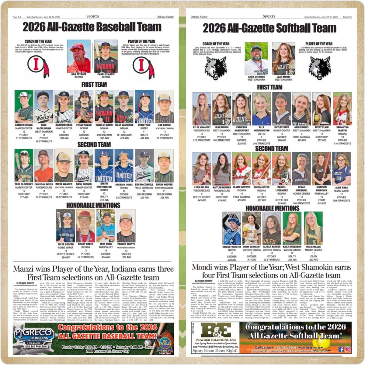 IASDAthletics's tweet photo. We want to wish a HUGE congratulations to all of our recipients of The Indiana Gazette All-Gazette Baseball &amp; Softball Teams! Well deserved!🏆⚾️🥎

#IndianaProud https://t.co/RStiHt5gVZ