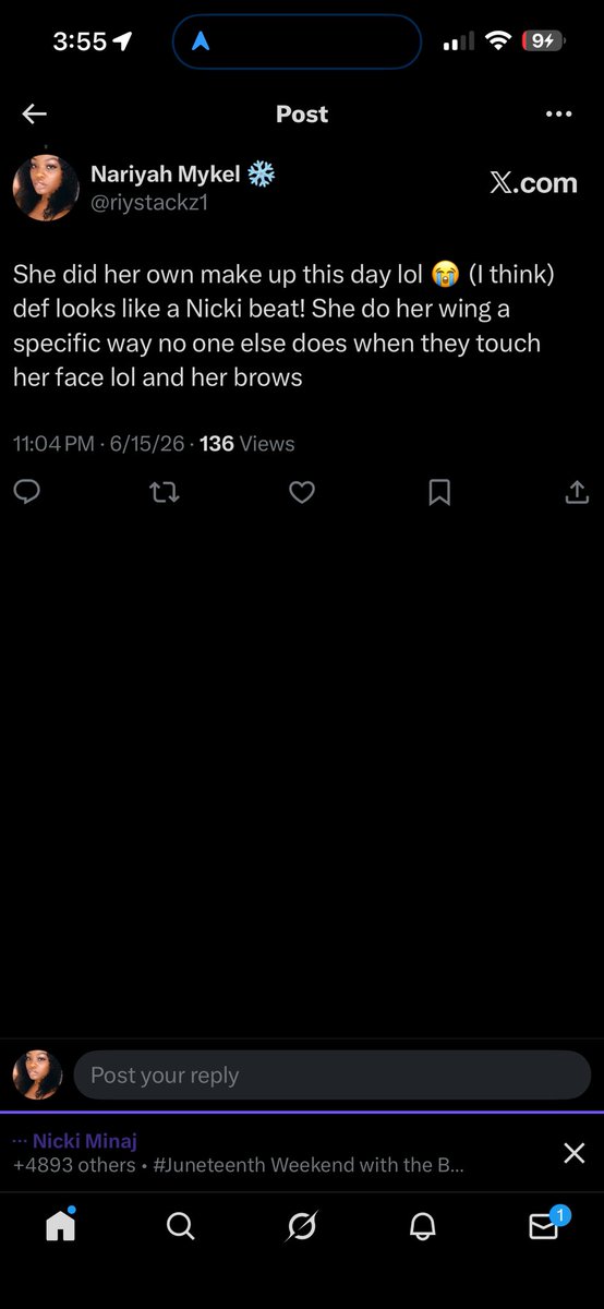 riystackz1's tweet photo. Onika, you said nobody noticed you did your own make up @ the FIFA game, I feel so unseen, I noticed boo https://t.co/8ZVaWbO2zu