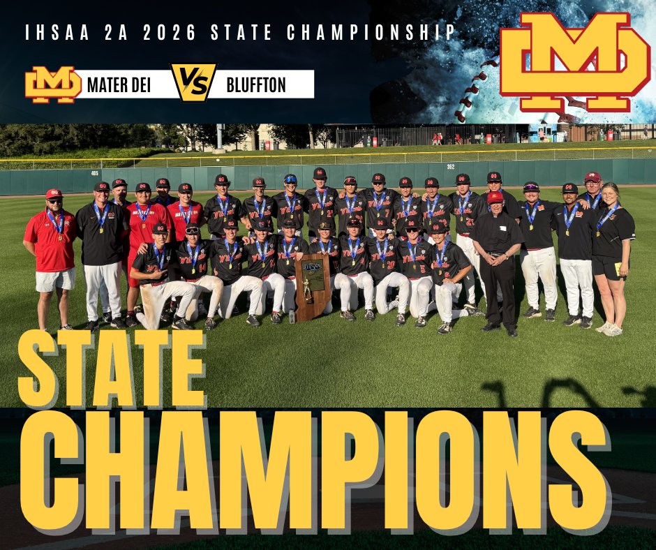 MaterDeiHS's tweet photo. MD BASEBALL STATE CHAMPIONS!!! 6-3 in 8 innings ⚾️ #WeAreMD

Pep assembly Monday at 5:30 pm in main gym! https://t.co/GQlGvGVbZ3