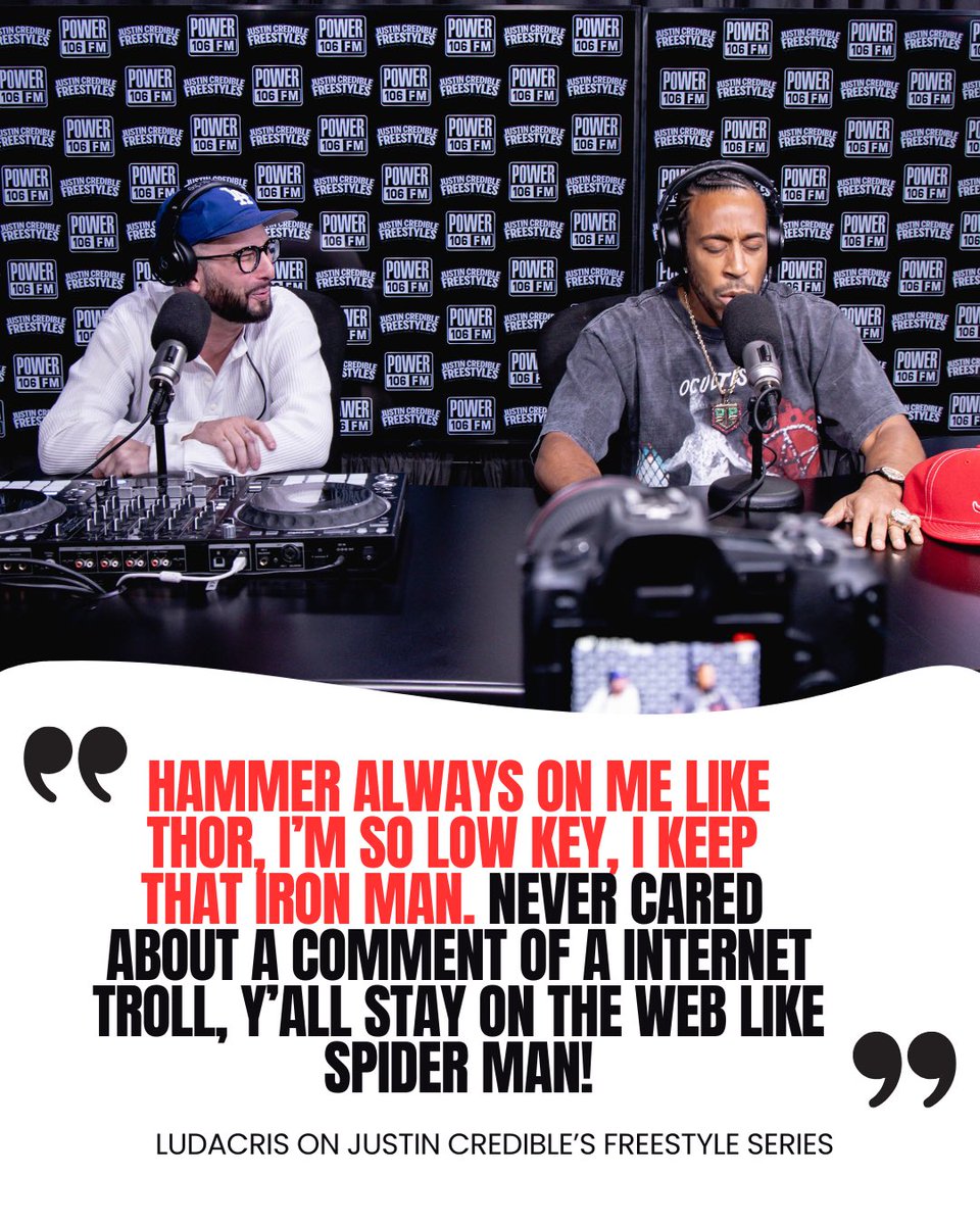 J_Credible's tweet photo. NEW @Ludacris FREESTYLE! AD-LIBS LOCKED &amp; LOADED! - @Power106LA 

https://t.co/06W1QL8Avq https://t.co/5hy5soPcxV