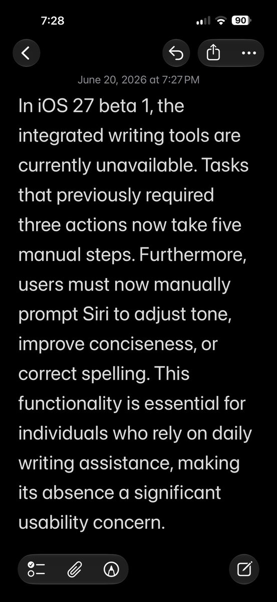 im_boycott's tweet photo. Has anyone else noticed ?
#AppleBeta 
#AppleIntelligence⁠ ⁠#SiriAI⁠ ⁠#iOS27⁠ ⁠#iOSUpdates⁠ https://t.co/LhTeyd7xgs