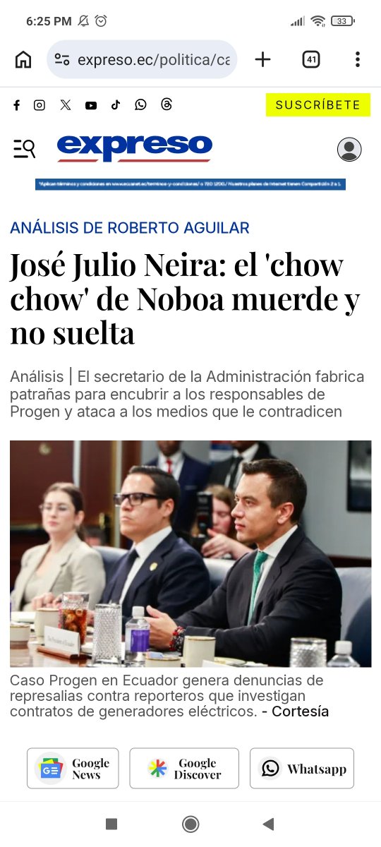Danielsalcan_'s tweet photo. Brother, diario Expreso acaba de hacer pedazos a Jose julio Neira. Básicamente acaban de decirle que no es más que el perro de los Noboa 🤯 https://t.co/rZNQTBlIAm
