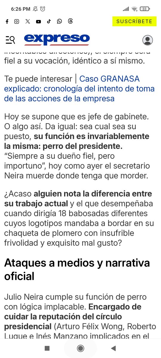 Danielsalcan_'s tweet photo. Brother, diario Expreso acaba de hacer pedazos a Jose julio Neira. Básicamente acaban de decirle que no es más que el perro de los Noboa 🤯 https://t.co/rZNQTBlIAm