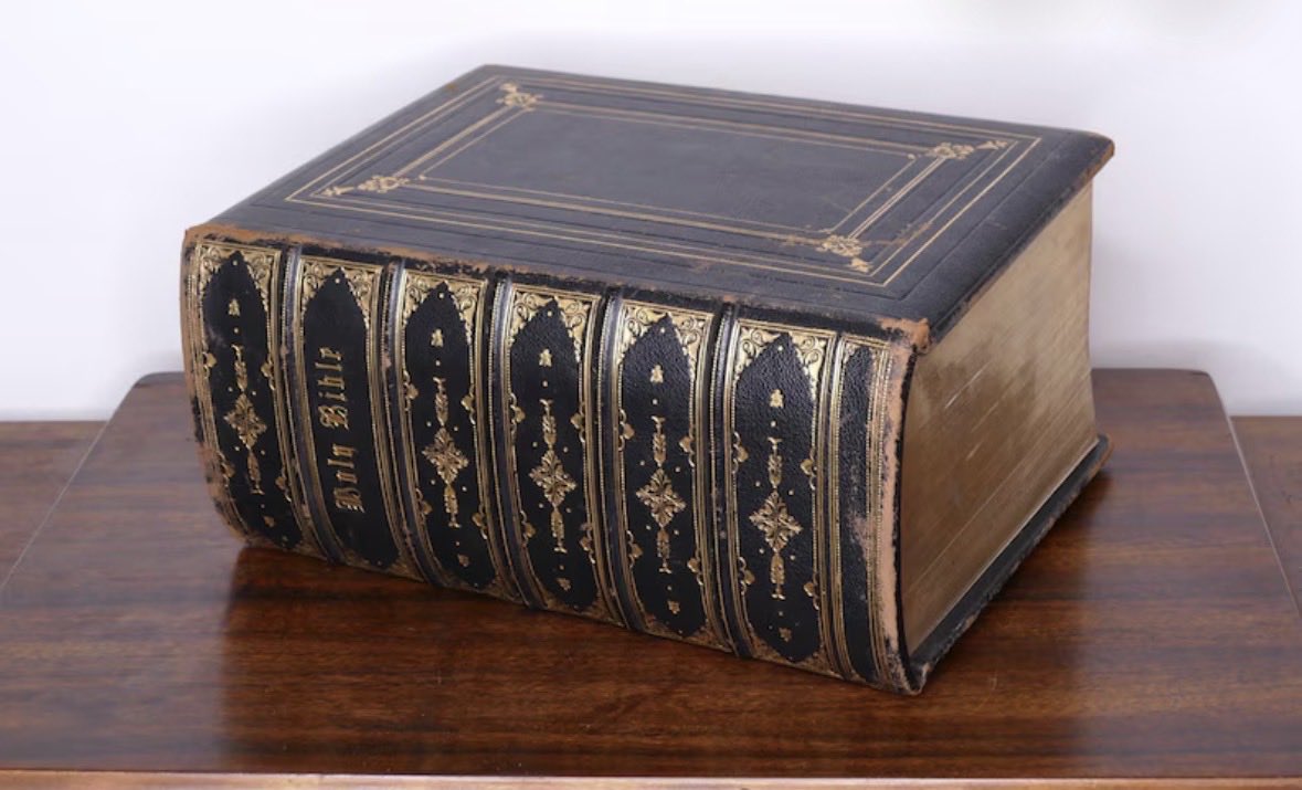 NanaGrows's tweet photo. @BlondeOfWar @One_Way_Home @BornToBeWildUSA The Family Bible was a formidable weapon! https://t.co/LEURKbBrgk