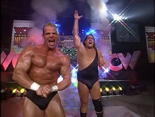 WGMVideo's tweet photo. On June 22, 1997, it was a  big night in Frankfurt as Lex Luger and the Giant beat WCW World Tag Team Champions The Outsiders (Kevin Nash and Scott Hall) by disqualification. What else happened in #prowrestling on this date? https://t.co/TXf5y6P1xh https://t.co/IiPUOLzyx2