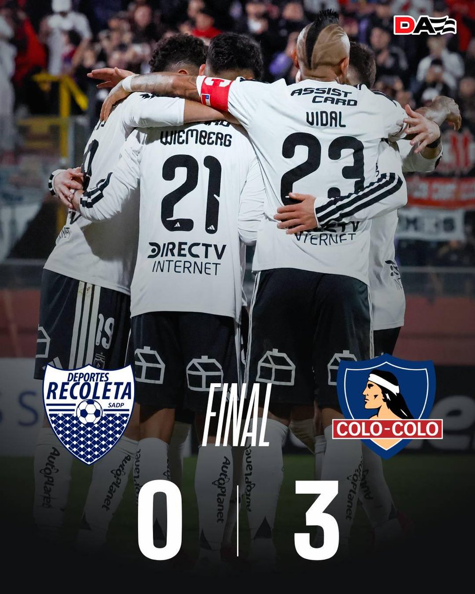 dalealbo's tweet photo. ⚪⚫ ¡Final del partido!

Colo Colo derrotó a Deportes Recoleta en el duelo correspondiente a la tercera fecha de la Copa Chile.

Tomás Alarcón abrió la cuenta, Arturo Vidal amplió la ventaja desde el punto penal y Romero sentenció el marcador. https://t.co/NobGiK41mE