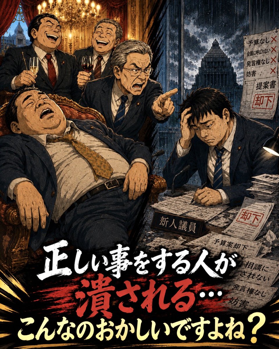 suura3333's tweet photo. やっぱりおかしいよ…

今の政治がおかしいと思って勇気を出して立候補しても、既得権を守るベテラン議員が総出で叩き潰しにかかる

ルールまで自分達で作り、味方につけて
新人の芽を摘む…

こんな構造が許されて本当にいいのでしょうか？あなたはどう思いますか？ https://t.co/Q48JqMDYpQ