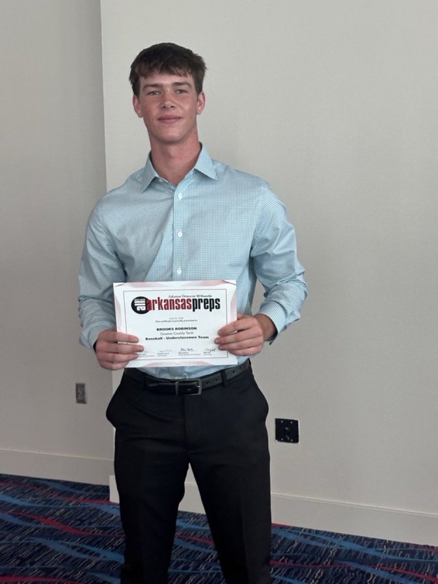 gctbaseball's tweet photo. Congrats to 2028 RHP/ 1B @BrooksKRobinson on being named to the @ARPrepSports Underclassmen Team!

#TalonsOut 🦅⚾️ https://t.co/5hc8yKWXJg