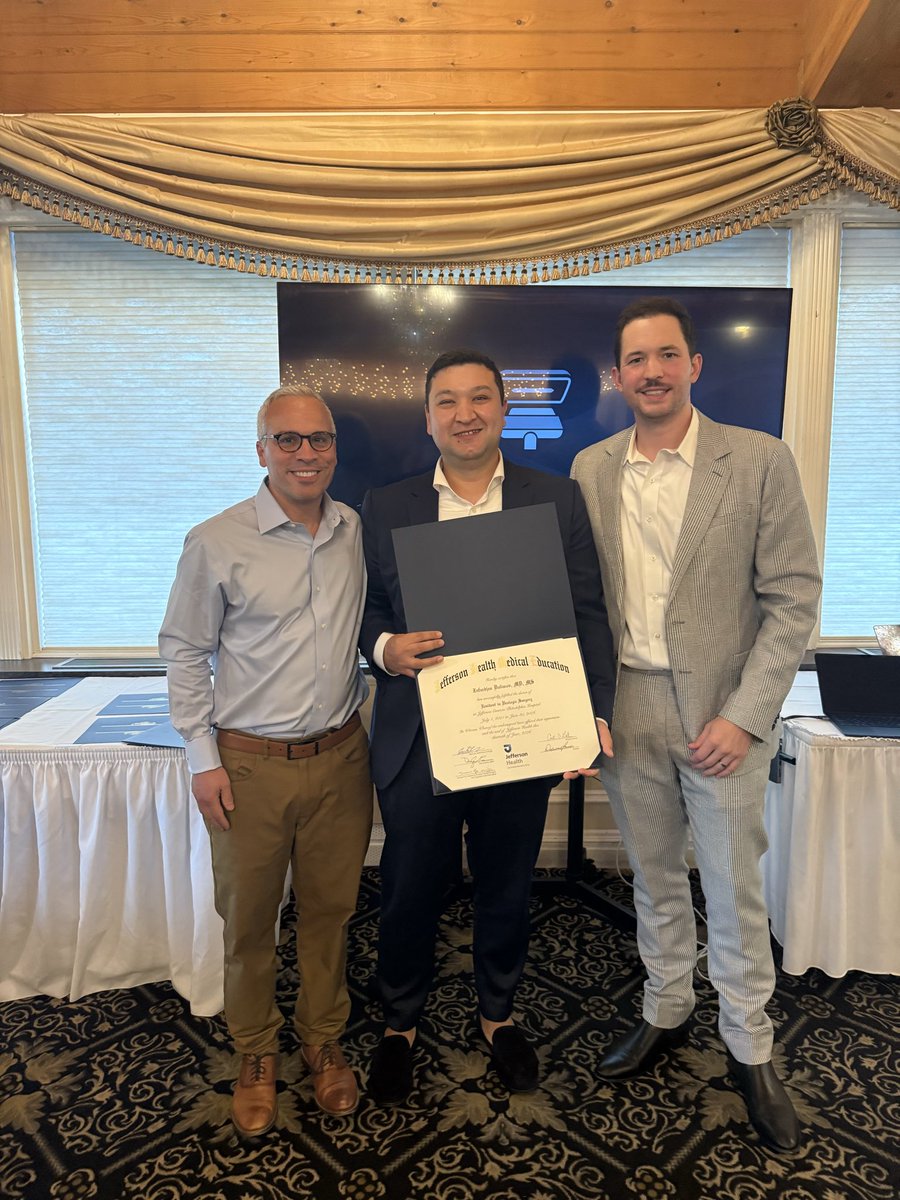 EinsteinUrology's tweet photo. Yesterday marked a major milestone for our graduating Chief Residents, Dr. Zafar Dalimov, Dr. @juliaspyu, and Dr. Ahmed Abdalla, as well as Reconstructive Urology Fellow Dr. @TejJDesai  

Their leadership, mentorship, and dedication have made such a lasting impact on our residents, patients, and program. As they pass the baton to the next chief class, we are so proud to celebrate all they have accomplished and for what’s ahead.

We know they will continue to make @EinsteinUrology proud in their next chapters! 🎓⚕��