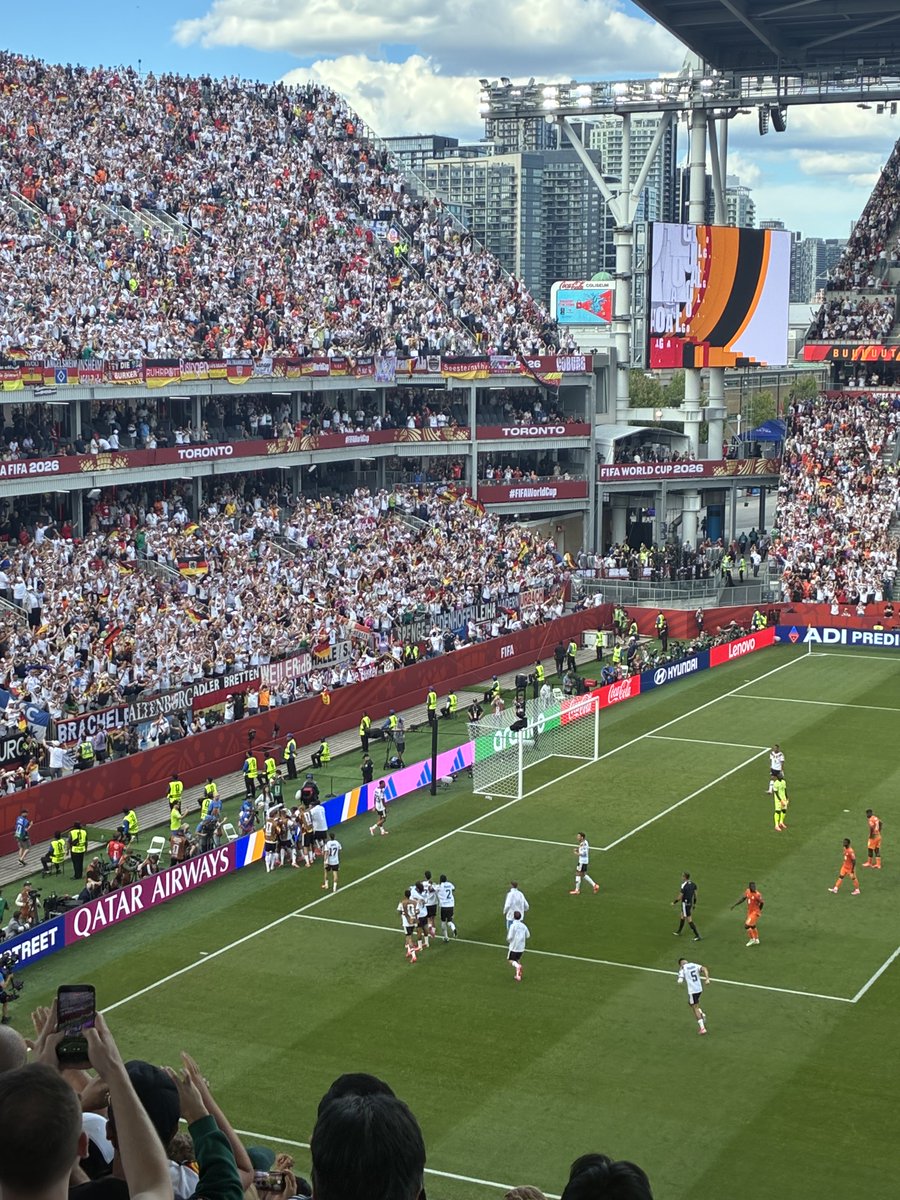 longleysunsport's tweet photo. Three matches in Toronto so far, each with a spectacular in-game environment, each with its own identity.  Patriotic for Canada.  Passionate for Ghana-Panama. Dramatic for Germany-Ivory Coast. https://t.co/5ypNwxIkBK