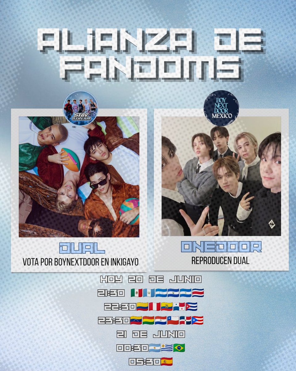 streamstbv's tweet photo. COLAB ALERTA 📢💙[@BOYNEXTDOORMEX_]

Unidos por BOYNEXTDOOR Y STBV
Hoy damos todo en Inkigayo. 1 voto = 1 pasito más al #1 🏆 https://t.co/L2CIr9w50g