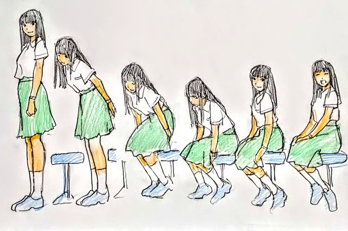 椅子に座る