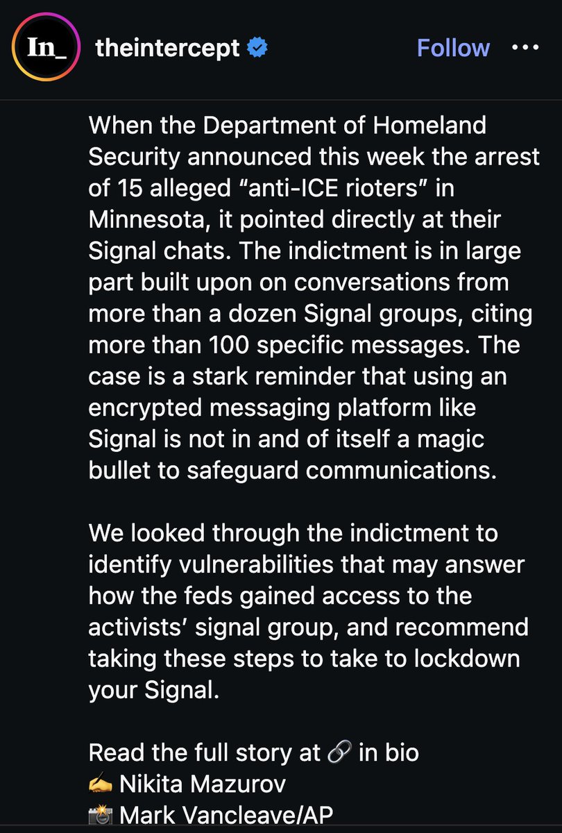 MrAndyNgo's tweet photo. Antifa propaganda outlet The Intercept is giving instructions for how Antifa terrorists and their co-conspirators can destroy evidence of criminal conspiracies after 15 Antifa cell members were federally indicted in Minnesota. https://t.co/p7QT7lj9uV https://t.co/bjwhJYSFAO