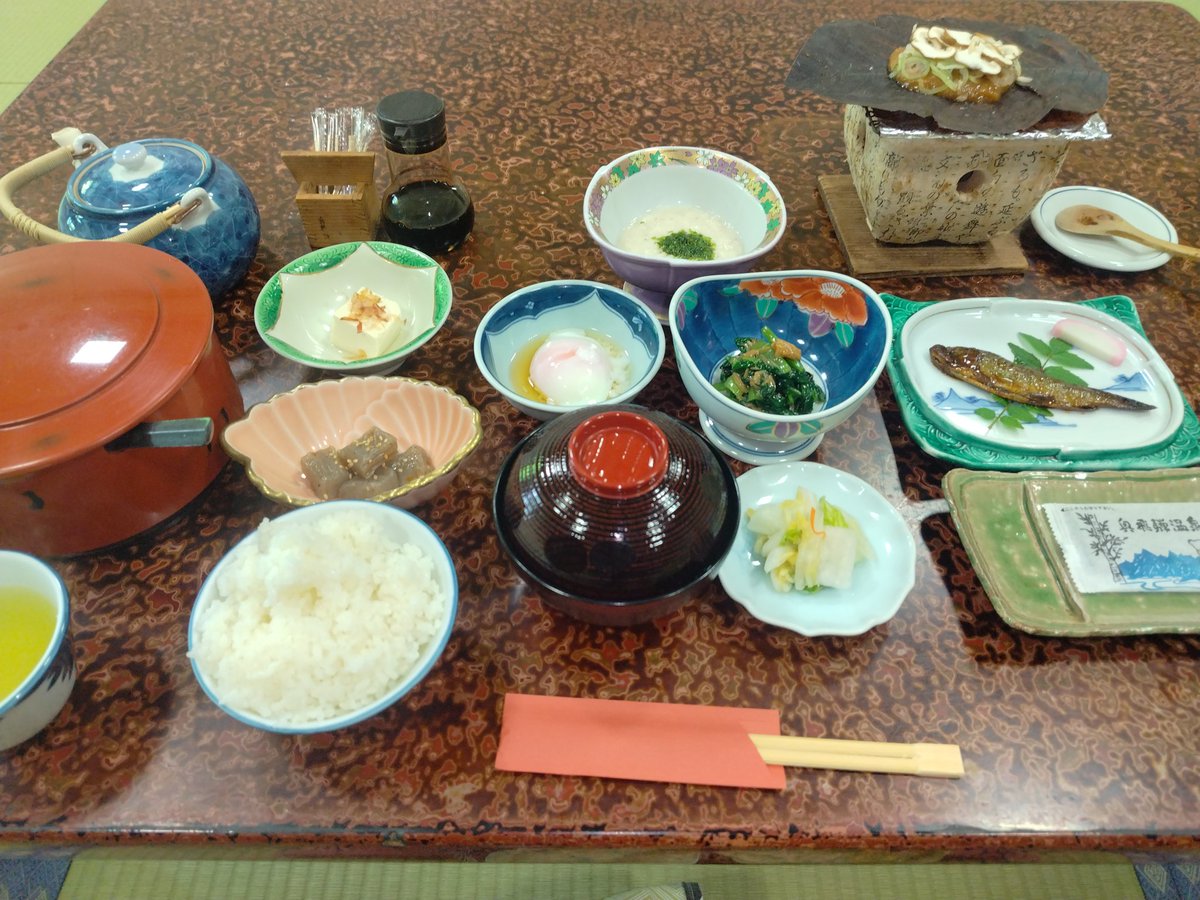 excelsior7777's tweet photo. 朝ご飯。今回は奥飛驒温泉郷福地温泉の福地館さんにお世話になりました。掛け流しの温泉も貸し切りでゆっくり過ごせました。 https://t.co/WzUtXXYMVT