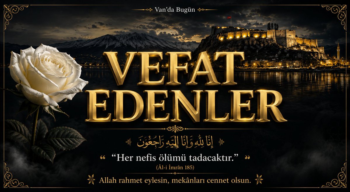 HaberimVan's tweet photo. https://t.co/ENC7x1R0IK  Van ve ilçelerinde vefat eden vatandaşların isimleri belli oldu.  18-19 Haziran 2026 tarihinde vefat ve taziye listesi. Yakınlarını kaybeden ailelerin acısını paylaşırken, vefat edenlere Allah'tan rahmet diliyoruz. https://t.co/Bla5tbxFS9