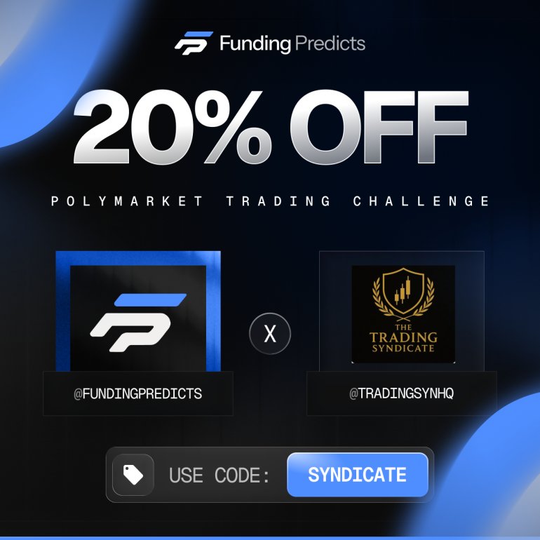 TplusTwoHolding's tweet photo. BIG NEWS for Prediction Markets Traders.

Get 100% FULLY FUNDED TO TRADE POLYMARKET.  No BS!

Simply pass a basic low costs skills test (eval), and become funded. No longer have to use or risk you own money.

Learn more at https://t.co/h2FYVYd9ng https://t.co/2KcwRorGPD