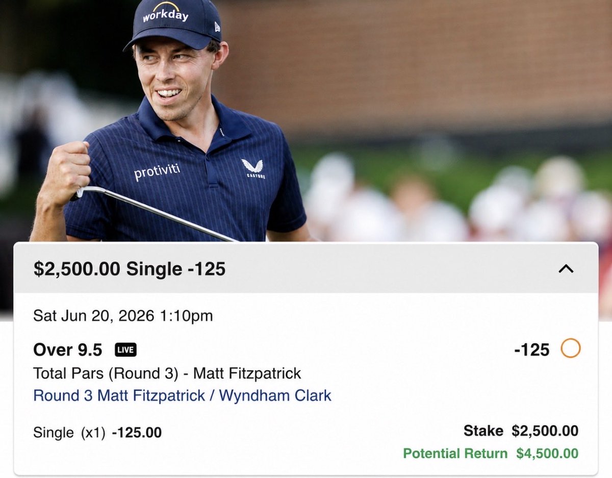 cheddbundy's tweet photo. SHINNECOCK TOOK ITS BEST SHOT.

I’M STILL HERE.

FITZ OVER 9.5 PARS ✅

$2,500 → $4,500 https://t.co/GaQisTHsMk