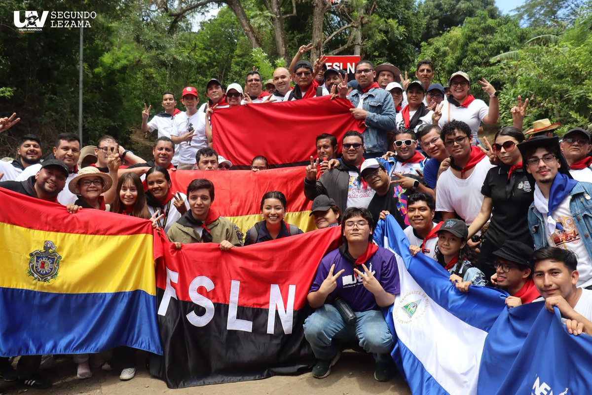 13JulioUNANMGA's tweet photo. Con algarabía y mística revolucionaria la militancia sandinista de la Unidad de Victoria Segundo Lezama de la UNAN-Managua participaron en la conmemoración del 47 aniversario del Repliegue al Vapor. 
#SomosUNAN
#ManaguaSandinista https://t.co/ZUKCIH4Q2h