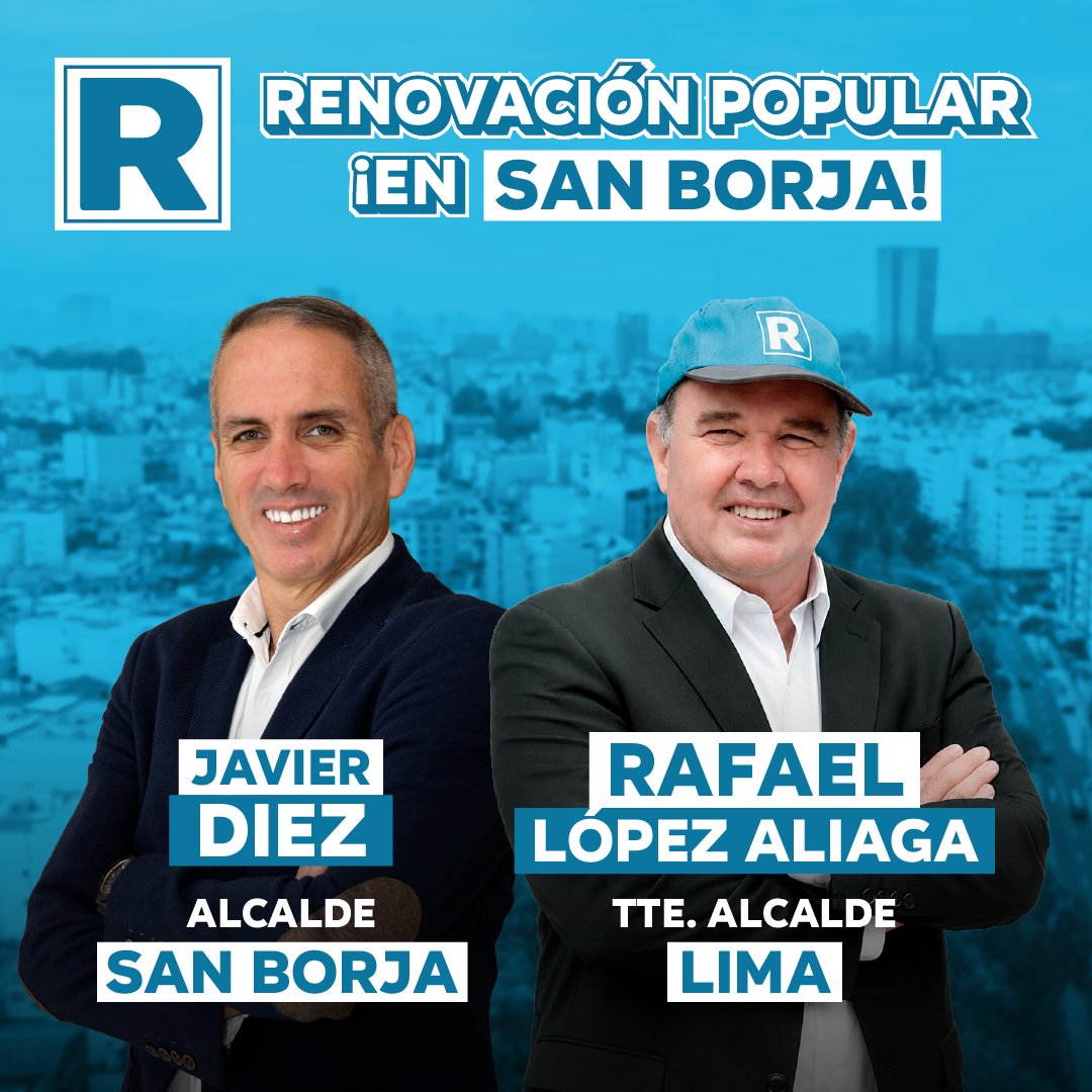javierdiez_10's tweet photo. Me honro en anunciar que iniciamos el camino para hacer de San Borja el mejor distrito del Perú.
Soy el candidato a la alcaldía por @Renovacion_Peru y agradezco la confianza depositada en mí por nuestro líder @rlopezaliaga1. Ha llegado el momento San Borja de pensar en grande. https://t.co/inVWjGWBXM