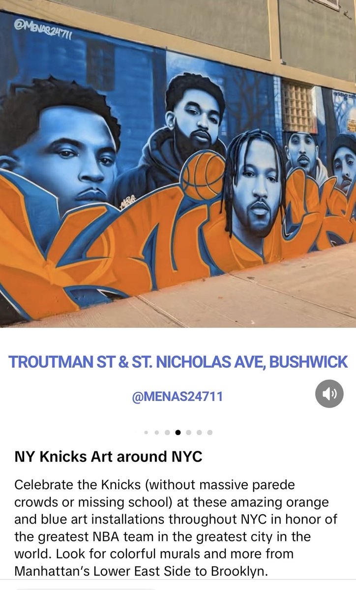 TommyBeer's tweet photo. Knicks art in NYC with locations https://t.co/3BFUw9OZZs