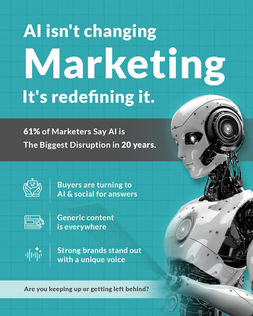 WLP_Digital's tweet photo. AI isn't changing marketing, it's redefining it. With buyers shifting to AI and social for answers, generic content is everywhere. 

Give your clients a unique voice and advanced fulfillment to ensure they stand out instead of getting left behind.

#whitelabelpartner https://t.co/eRKjQ7Gsh3