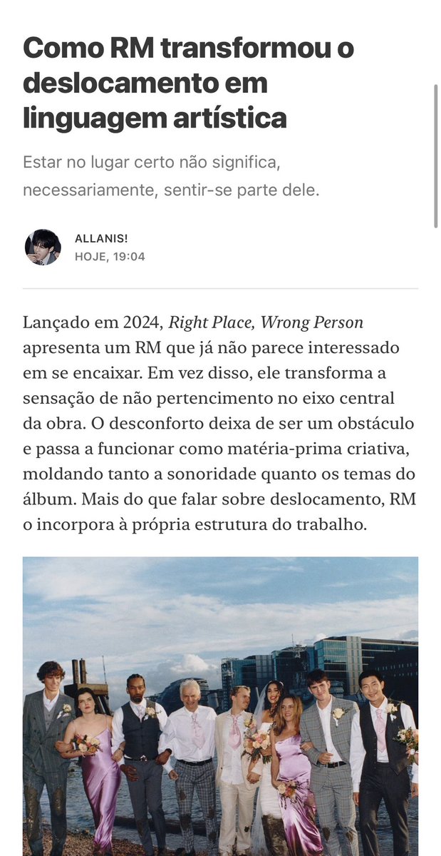 centhvgirl's tweet photo. oi xuxus!
fiz um artigo sobre o RM e o “Right Place, Wrong Person” e resolvi compartilhar com vocês.
caso vocês tenham substack, deixa um likezinho lá pra me ajudar ;)

🔗: https://t.co/Uja8rmFAmW https://t.co/s3fy6hWsFp