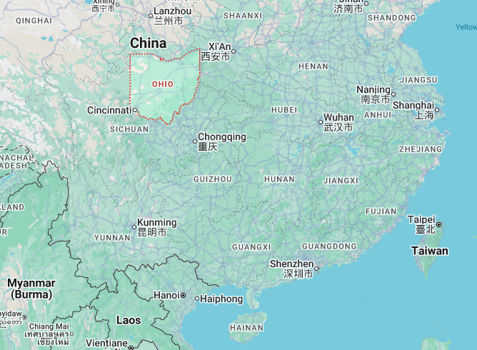 soil_owner's tweet photo. I was going to make a joke about this, why would a guy from Ohio care about China?

That was, until I looked up where Ohio is. https://t.co/YJahAOEMVQ
