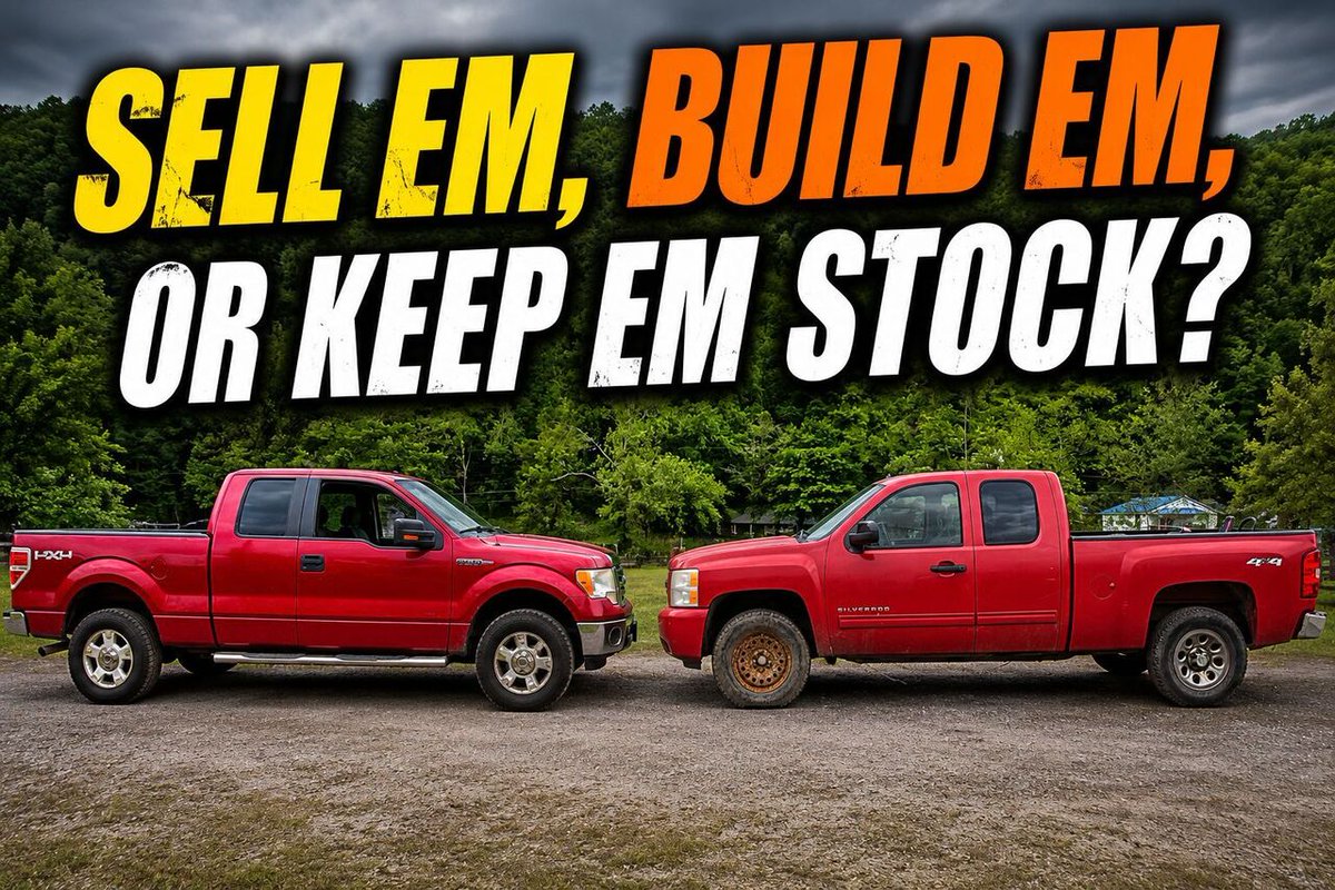 WikdJester93's tweet photo. Trying to decide what I should do with these trucks. I still have my Ram, just not driving it because of diesel prices. Still have my red car that should be back on the road soon if these parts ever get here.

The Silverado basically just needs tires and… https://t.co/54fzdDKld0 https://t.co/0jrEqRjzuo