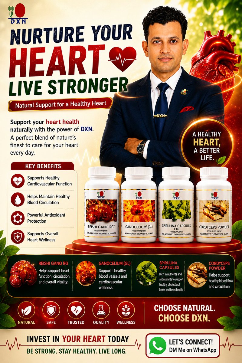 MdQashim's tweet photo. https://t.co/iXbQnalFmR

❤️ Your body is your greatest doctor. 
Nature is your greatest medicine.

🍄 GANODERMA - 👑 KING OF HERBS 🌿

Every heartbeat reminds us how important it is to care for ourselves. 
#dxn https://t.co/YJf6PK7k80