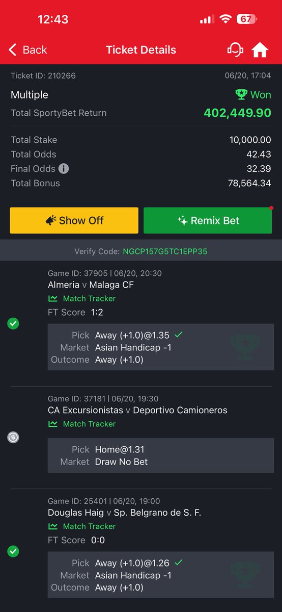 FrancisFr61971's tweet photo. Boom 💥 🔥🔥🤯🤯🤞🍀42 odds with one voided congratulations if you played 🙏🎉❤️❤️❤️ https://t.co/Clq3KtjXtX