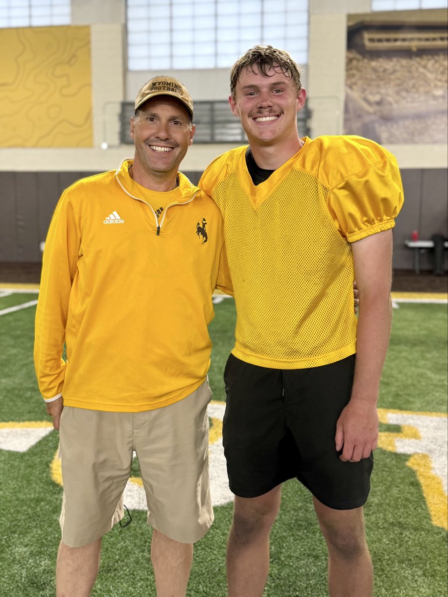 BridgerDoke's tweet photo. Had a great day in Laramie yesterday at the @wyo_football camp! Thanks @Coach_SBMoore for the invite and for helping me get better. I’m excited to keep working and improving! 
@Austin_Maus @JamoBrown_ @JaySawvel @WyoFBRecruiting @Bouknows9 @Bailey_B_B @CoachRSales https://t.co/zYITfBbnrc