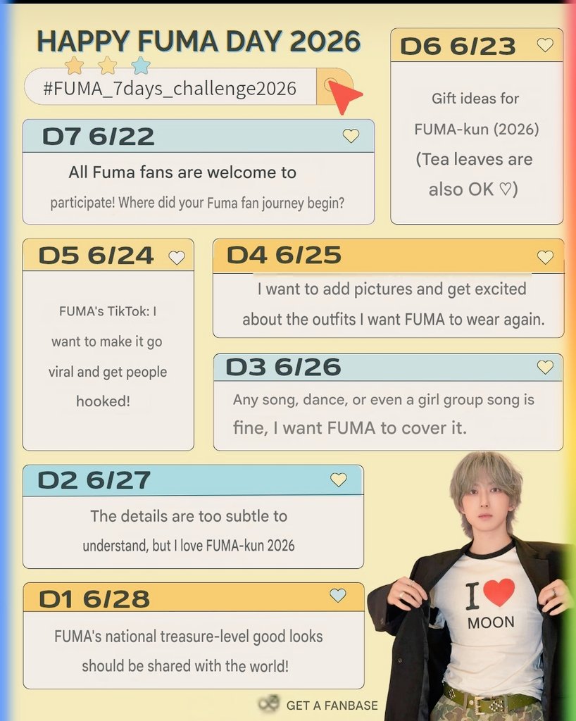 tmk_howling's tweet photo. 明日から始まる FUMA FBさん恒例の7Days challengeは 去年FUMAくんも見てくれてる判明してるので 盛り上がりたいところ✨
（ざっくり英訳変換してみたよ）
#FUMA_7days_challenge2026
#andTEAM_FUMA https://t.co/FdgY5V7RDY