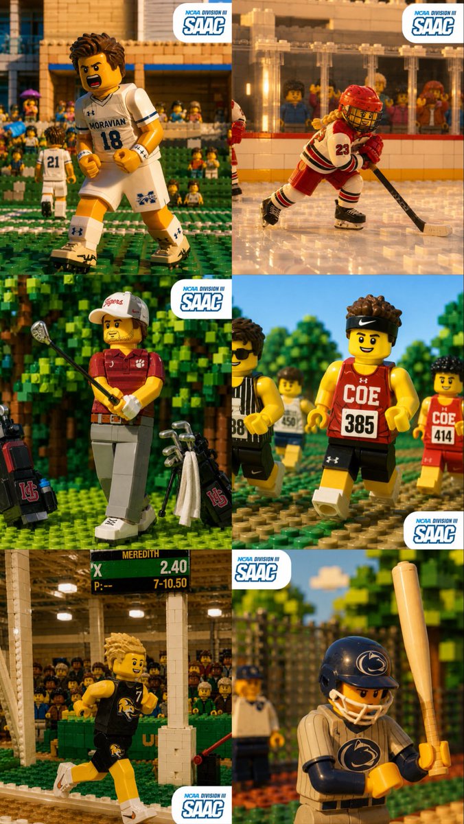 d3saac's tweet photo. The DIII SAAC LEGO Set is complete: you have met all of our new members! We are beyond excited to meet in-person in just under 1 month! 🔥3️⃣

Do you recognize any of these mini figures? 😝🧱

#WhyD3 | #NCAA #Legos #DIIISAAC #NCAAD3 https://t.co/58ES2zzKfs
