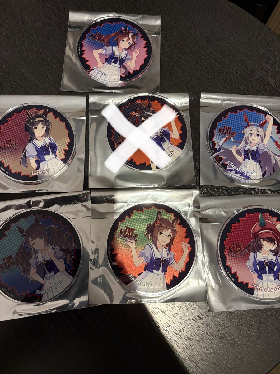 Assankoukan's tweet photo. ウマ娘 7thライブ グッズ交換
アニメイトカフェ
コロッタ、アクコ、紙コ、マーカー

求↓
Aグループ
・ルーラーシップ ☆
・レッドディザイア
Cグループ
・アーモンドアイ☆

☆優先度高

譲↓
写真のもの

グループ違いの交換も大歓迎です！ https://t.co/yyB58GXJs3