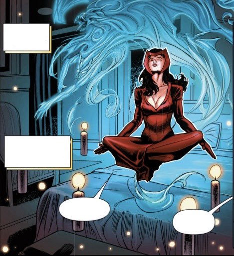 HEXEDAVENGER's tweet photo. You walked in on Wanda just as she started meditating . . . Whatever it is you need it best be important. https://t.co/tnXWPxPMV1
