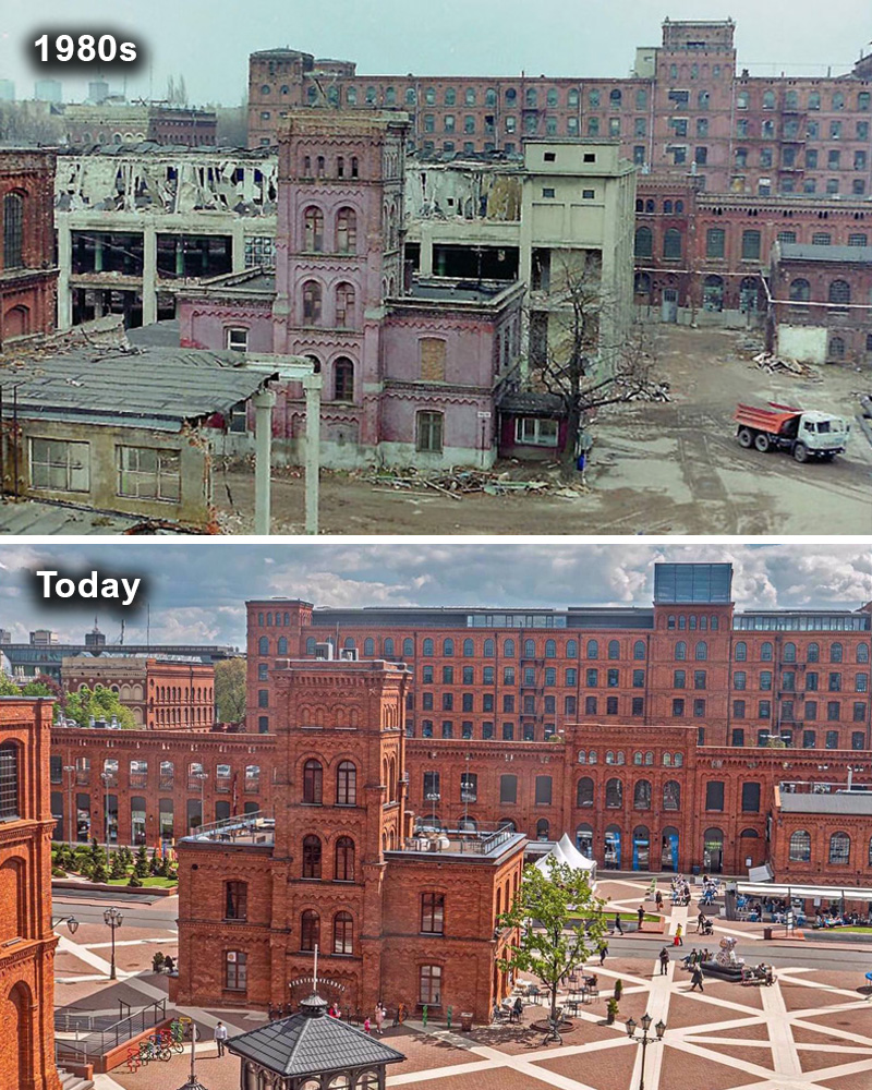 archpng's tweet photo. Manufaktura, Łódź, Poland.

What was once a 19th-century textile factory complex became one of Poland’s most striking urban transformations.

The former industrial site, once known as Poltex, deteriorated after the economic changes of the 1990s. In the 2000s, it was restored and reopened as Manufaktura — a cultural, commercial, and public space built around the historic red-brick factory buildings.