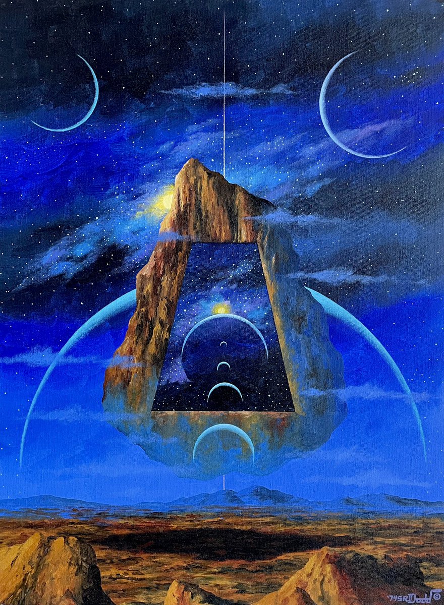 retroscifiart's tweet photo. Some of Steve R Dodd’s beautiful obelisk, pyramid, portal and monument art from 1970s to recent years. https://t.co/EmhmOz9rID