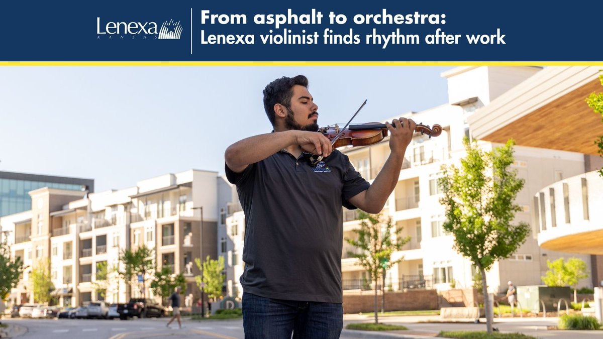 cityoflenexa's tweet photo. City employee by day, violinist by night. After a long day working on Lenexa’s streets, where pavement temperatures can climb as high as 300 degrees, Alex Ruiz trades in heavy equipment for something far more delicate — his violin.

Get to know Alex: https://t.co/2oGEndNnv5 https://t.co/hVl01c5omd