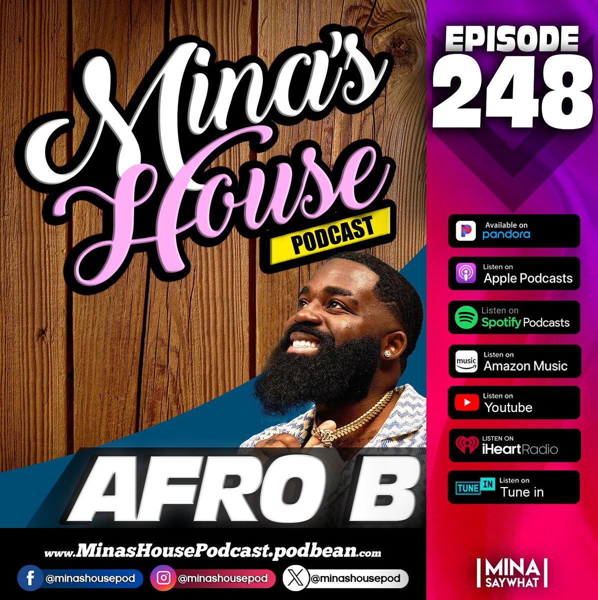 MinasHousePod's tweet photo. Episode 248 ft @AfroB_ dropping Wednesday 12p 👑

#minashousepodcast #afrob https://t.co/vfTpFtXDtS