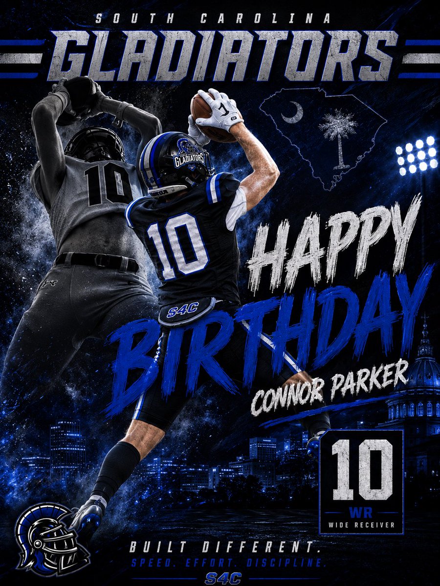 CoachPeteS4C's tweet photo. ⚔️ Join us in wishing one of our own a Happy Birthday!
Freshman WR Connor Parker (@Connorjp)
📍 Atlanta, Georgia
Wishing you a great day and an even bigger year ahead
Happy Birthday Connor! 🎉
#TheGladiatorWay #S4CFB https://t.co/7PKM1OiG6a