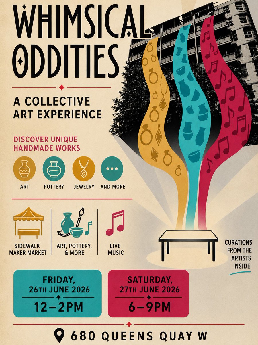 WaterfrontBIA's tweet photo. The Arcadia Housing Co-op is opening its doors to showcase unique handmade art, pottery, jewelry, and more. 

Come meet talented artists, enjoy live music, and find a special treasure to take home! https://t.co/peYkRnhgKv